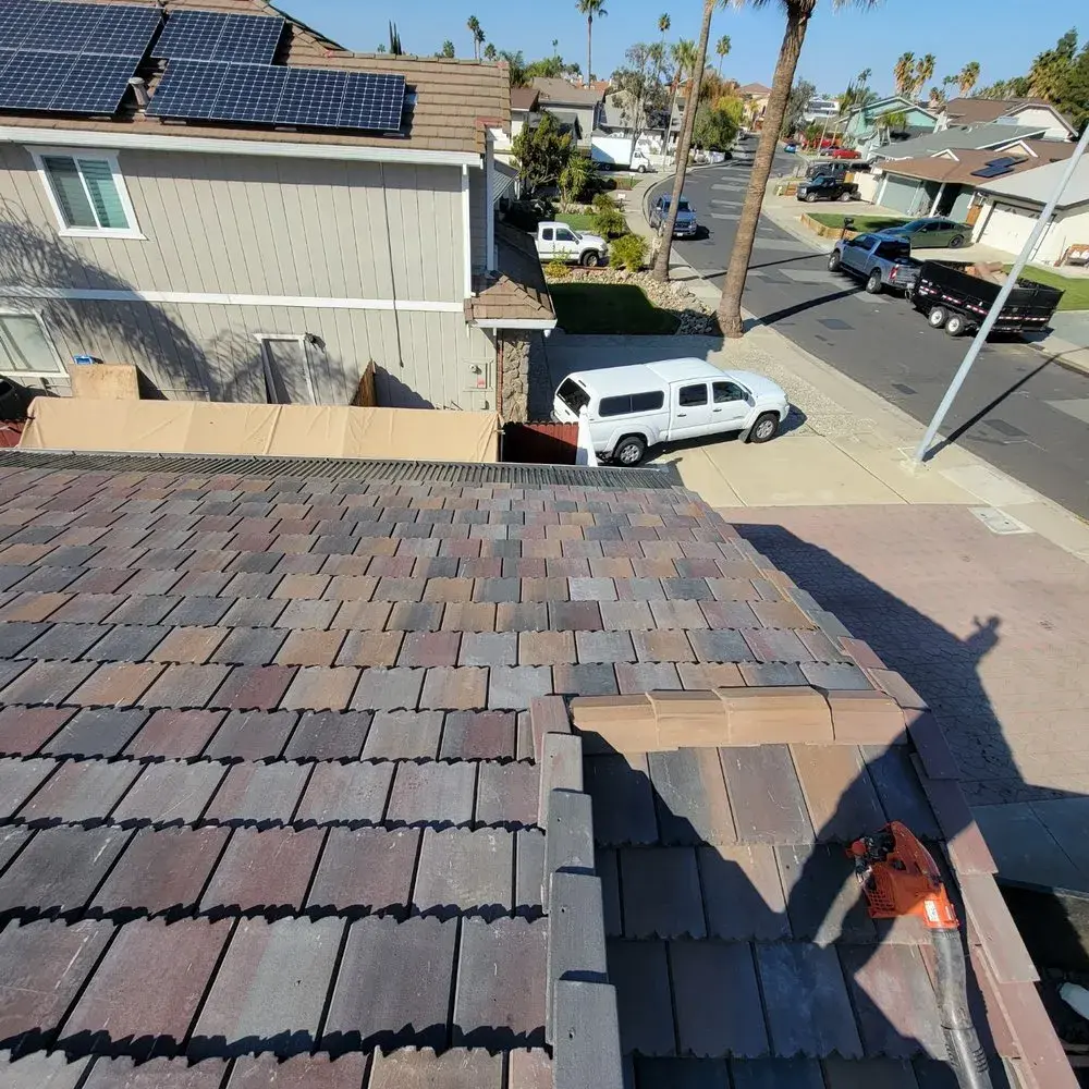 Tile roof, street view
