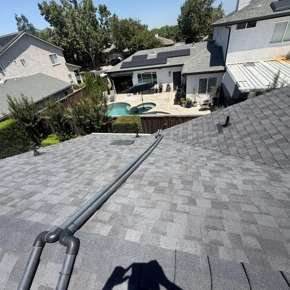 Gray shingle roof
